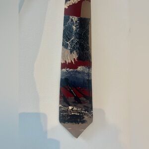 Elegant Abstract Tie in Red, Blue, and Gray